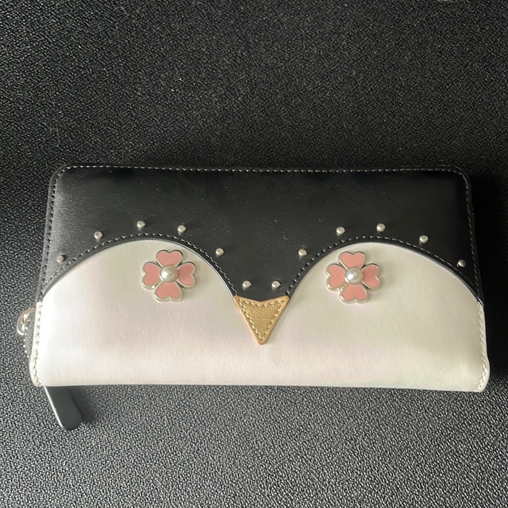 Black and White Penguin Kate Spade Wallet